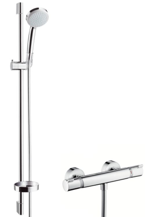 Hansgrohe-HG-Brausenkombi-Croma-100-Vario-EcoSmart-Ecostat-Comfort-und-UnicaC-900mm-27033000 gallery number 1